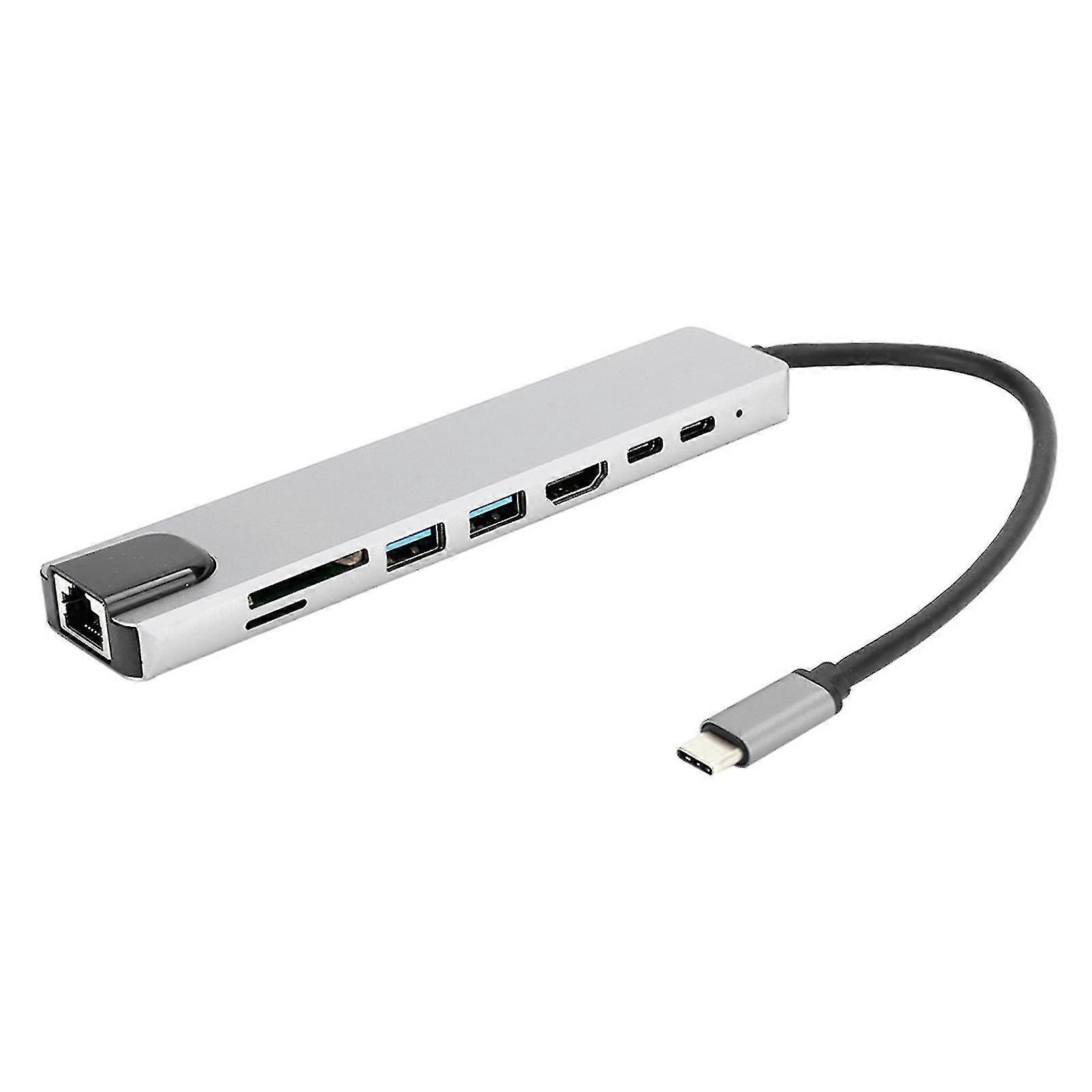 4K HDMI Docking Station Adapter with Fast Charger - 8 in 1 Type-C Dock Station