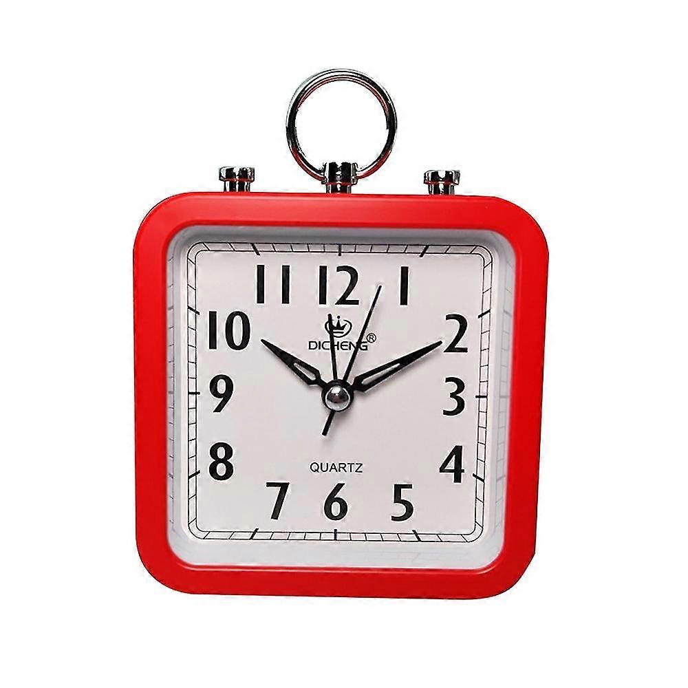 Small silent alarm clock does not tick bedside table square clock