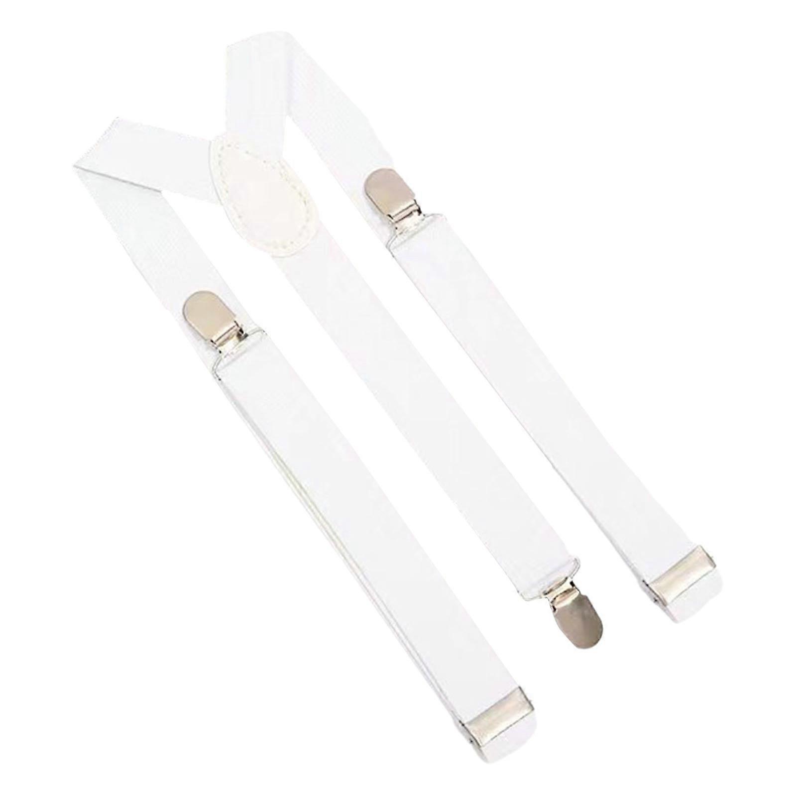 Unisex Elastic Strap Suspenders Y-Back Braces Solid Color Anti-break Wedding Suit Adjustable Strap Party Daily Accessory