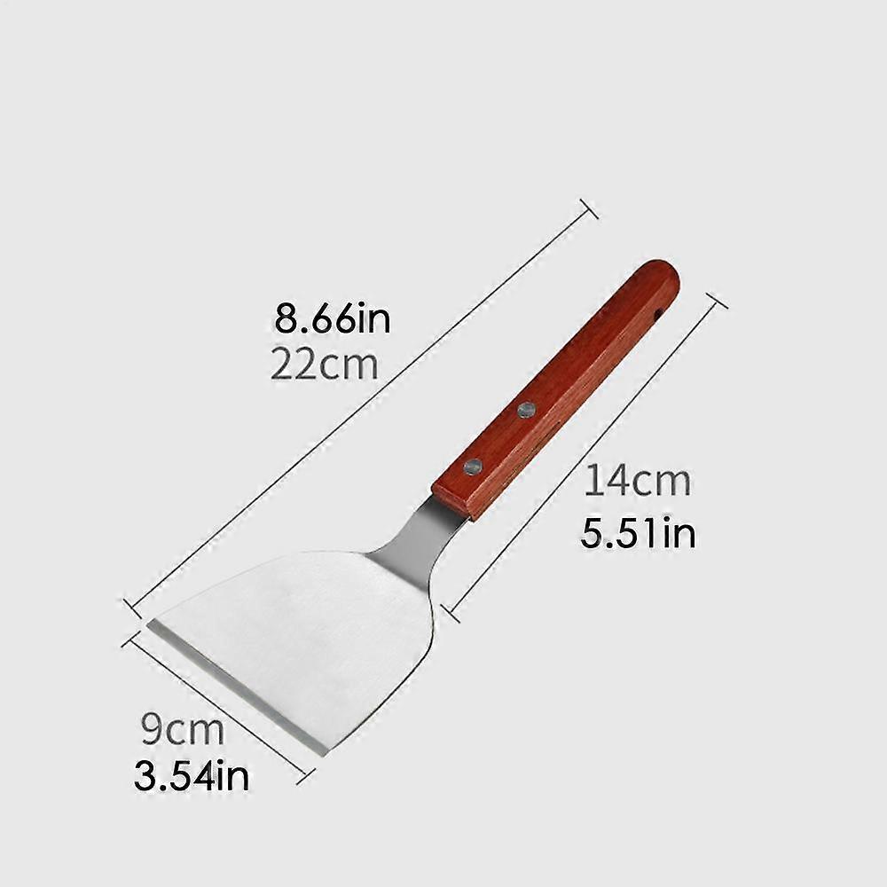 Professional Griddle Spatulas Set Stainless Steel Crepe Spreader And Spatula Kit Detachable Grip Efficient Pancake Flipper