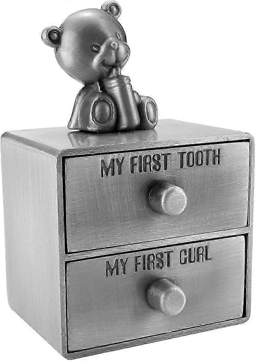 Silver Tooth Box Keepsake Set for Baby's First Tooth and Curl