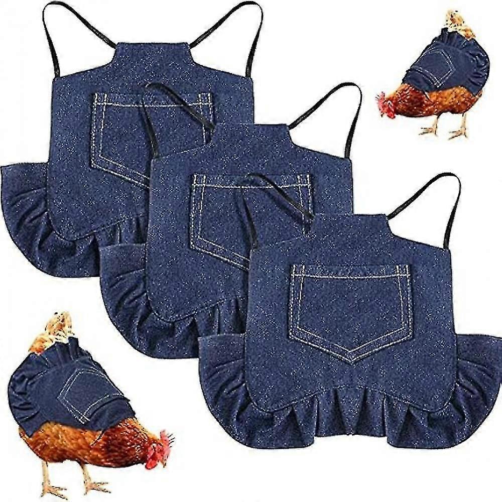 Chicken Saddle 3 Pack Hen Saddle Apron Chicken Vest Harnesses Hen Apron Wing Feather Protector With Elastic Straps Poultry Back Clothes For Duck Gees-