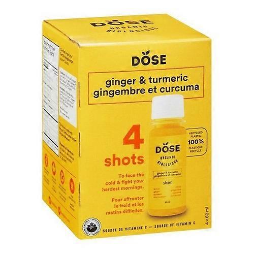 Dose Ginger And Turmeric Shot Juice Immunity, 60 Ml X (Pack Of 4)