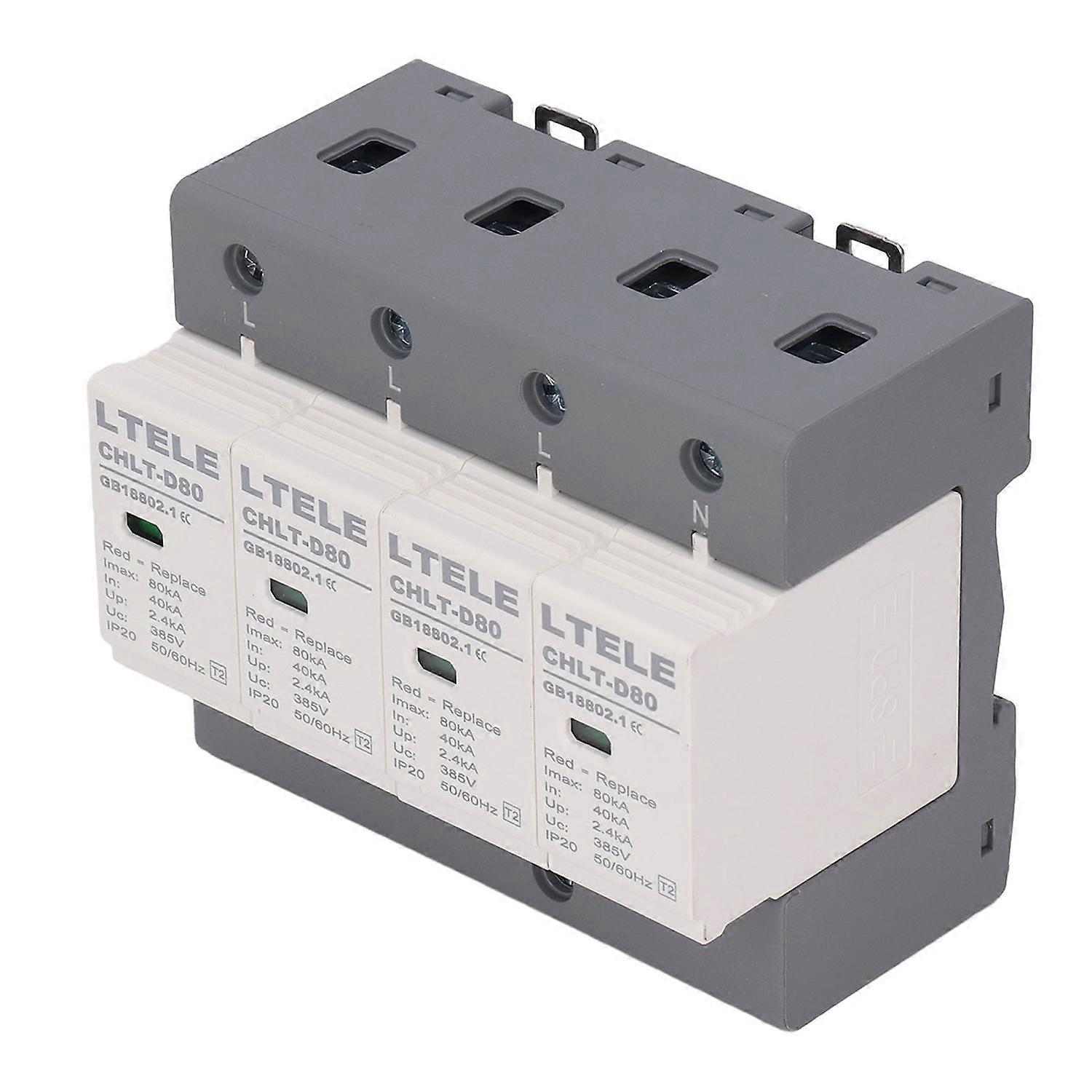 Voltage Surge Arrester 4P House Surge Protector 40KA To 80KA Detachable Voltage Arrester Device AC 3