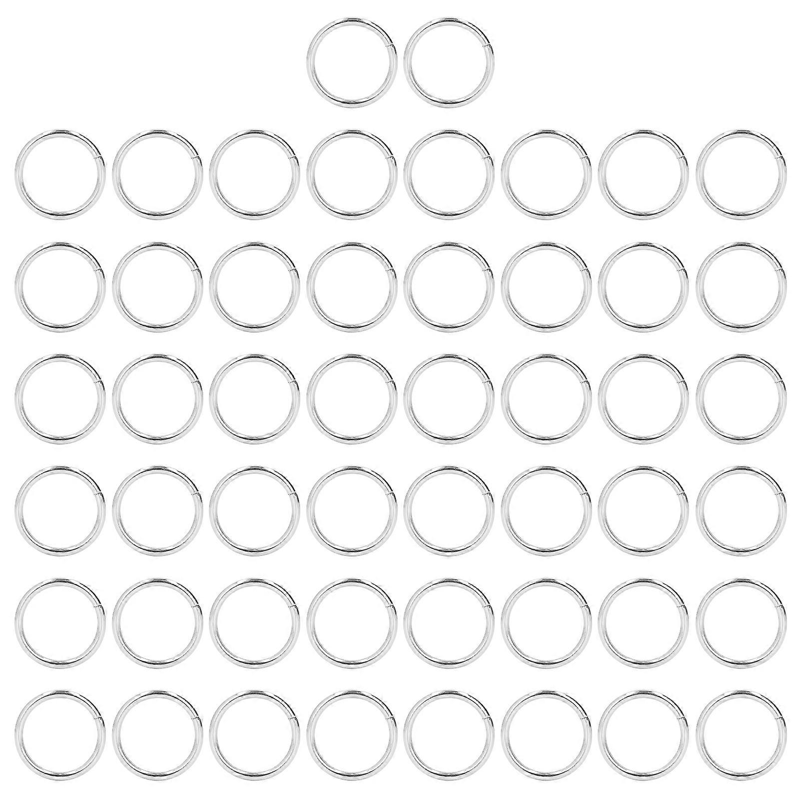 50Pcs Sturdy Durable Rustproof Exquisite Wide Application Metal O Rings for Clothes Bag Backpack