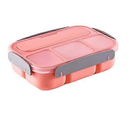 Lunch box, Polypropylene, Leakproof, Cutlery, 4 Compartments, Pink