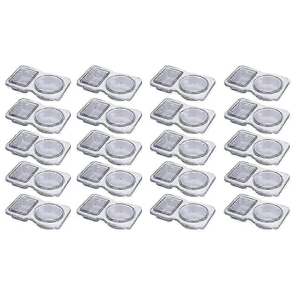 Double Compartment Condiment Container, Double Compartment Snack Container compatible with Take-Away Sauces, Travel Snacks
