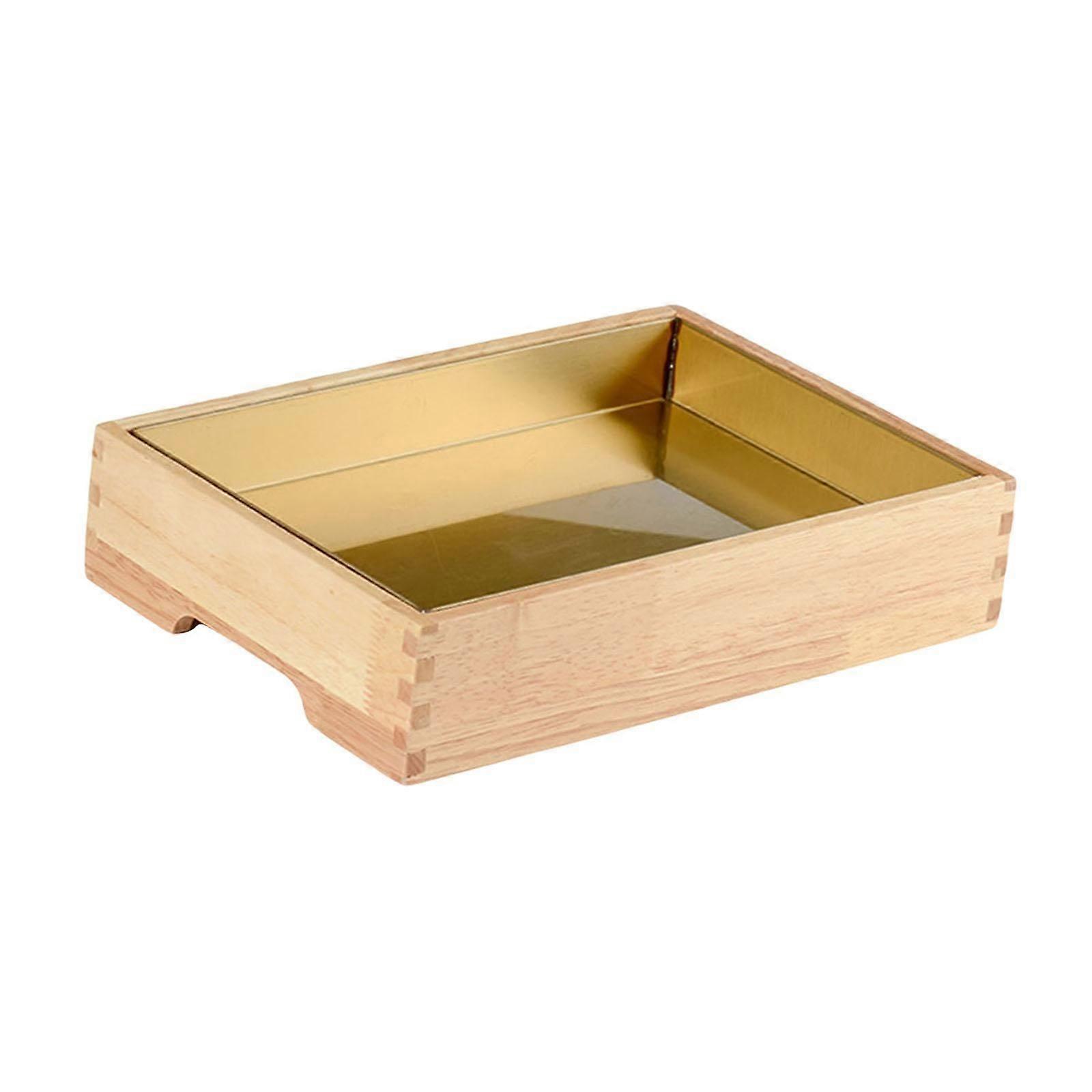 Ice Serving Tray Cold Food Buffet Server Platter Wood for Hotels Buffet Home Rectangle S