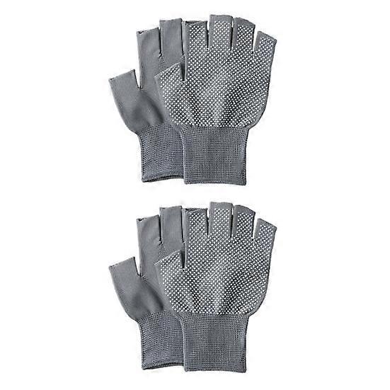 2 Pairs Breathable Sweat Absorbing Half-finger Gloves High Elastic Wear-resistant Outdoor Bicycle Non-slip Compression Gloves Cycling Supplies