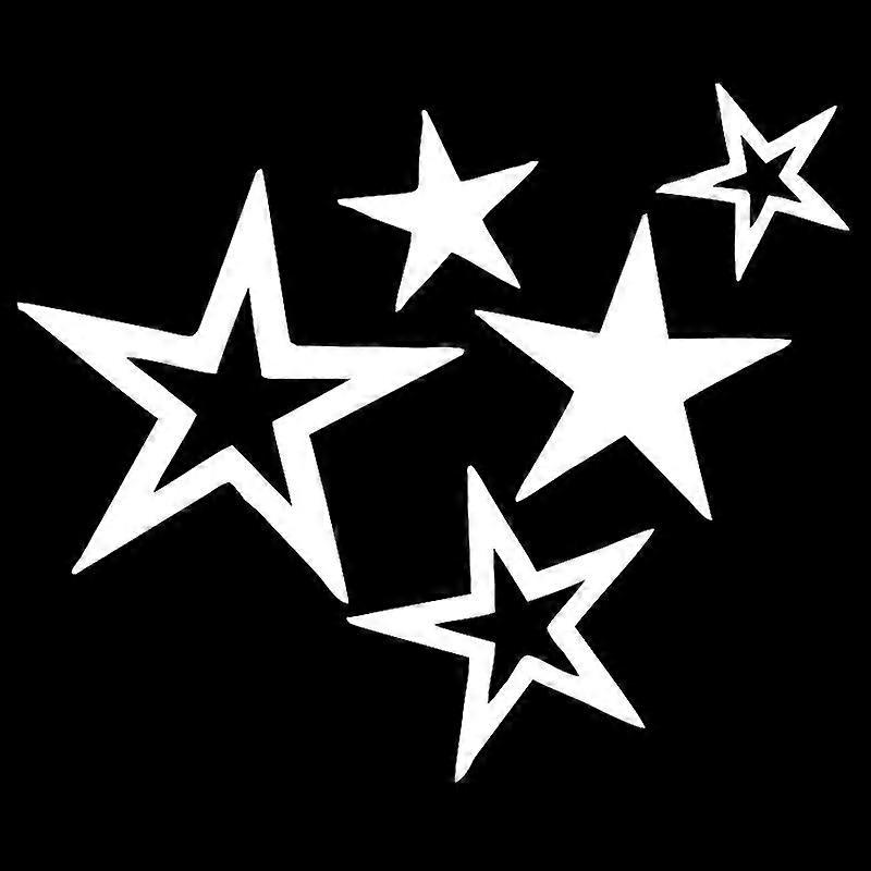 CS30010# 18x15 cm Five Different Star Types Sticker on The Car Vinyl Decal Waterproof Decoration Car Stickers