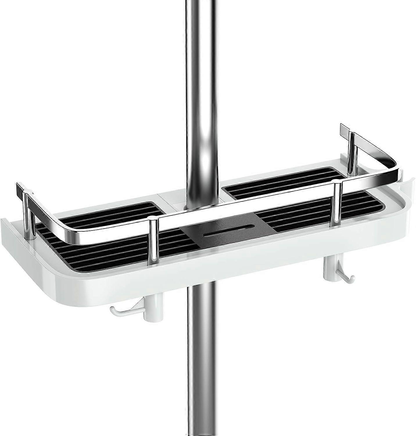 Specification: Product name: shower shelves Material: ABS plastic Product color: silver Product size: 32*10cm Packing list: 1 * Shower shelf