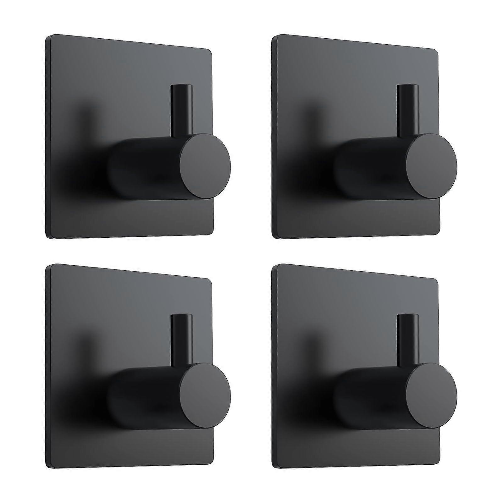 4 pack self-adhesive stainless steel hooks for versatile use