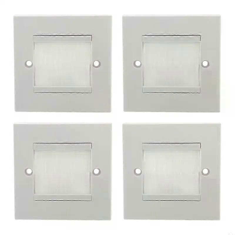 4Pcs Brush Wall Plate Cable Passthrough Wall Outlet Cable Entry Cover Enduring D7WA