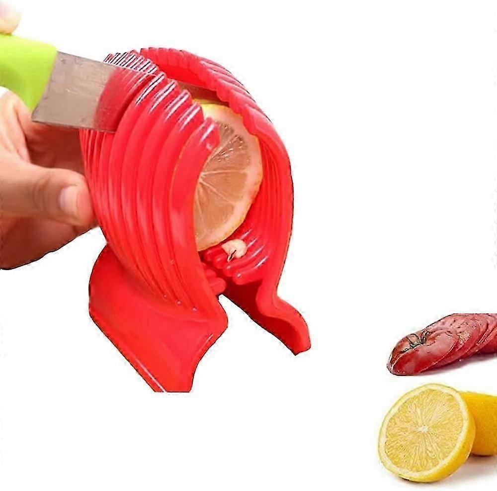 Tomato Cutter Durable Vegetable Slicer Multifunctional Round Fruit Tongs Holder for Kiwi, Onion, Lemon