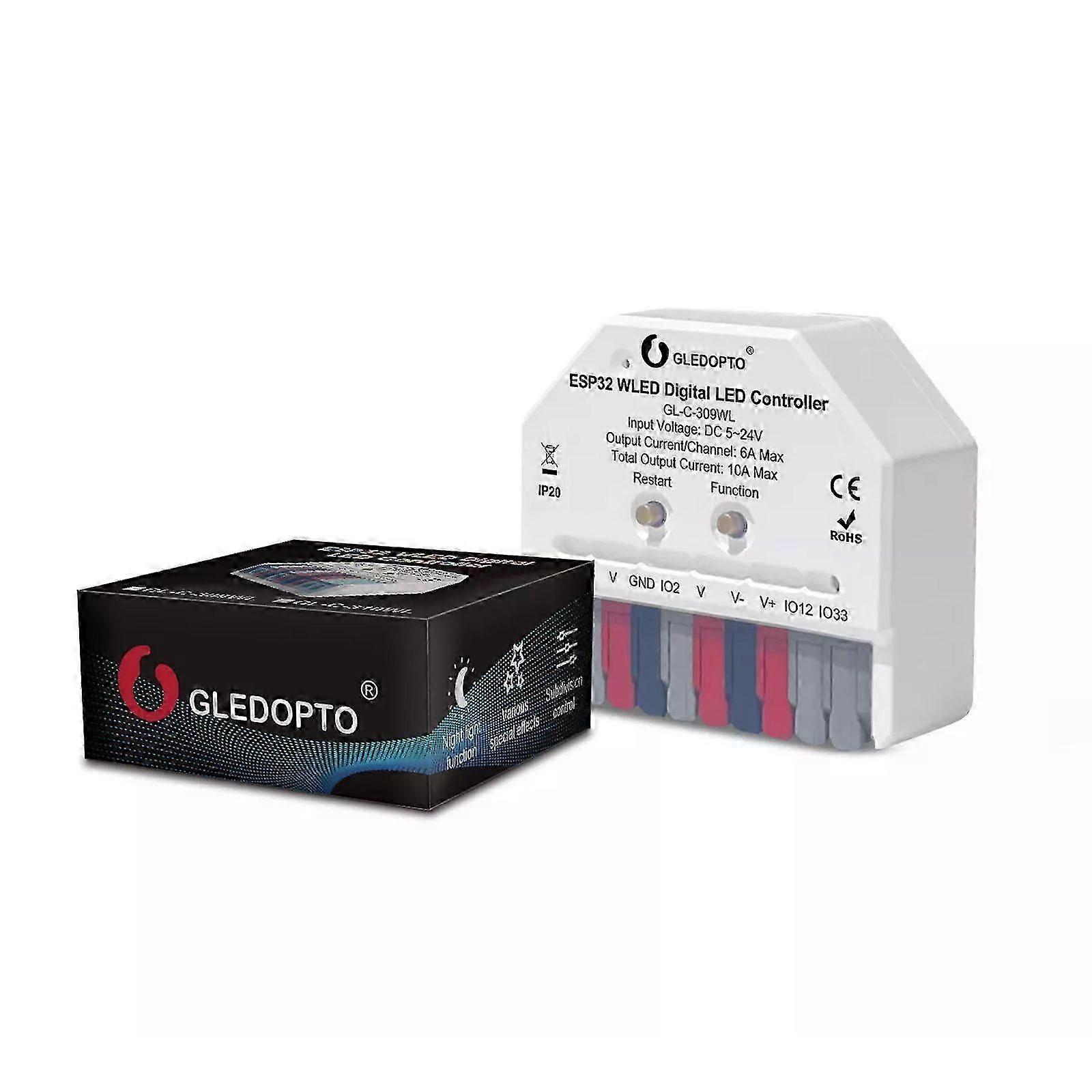 Exquisite Ultraslim ESP32 WLED WiFi LED Controller with MIC WS2812B WS2811 SK6812 Light