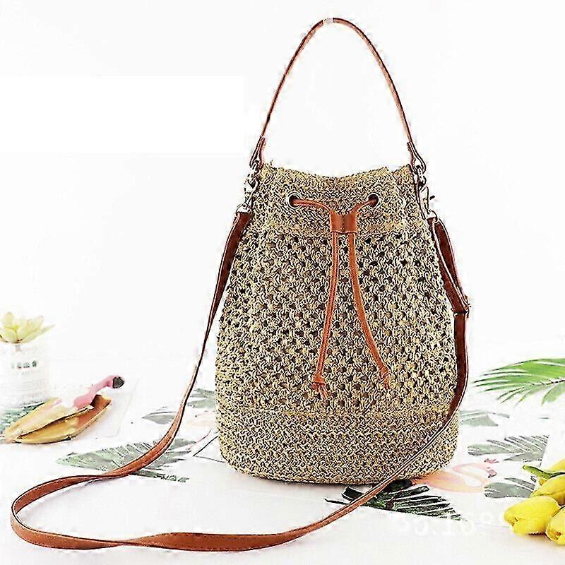 سيدة القش حقيبة دلو حقيبة الشاطئ حقيبة الكتف حقيبة اليد المنسوجة كروس بودي الرباط