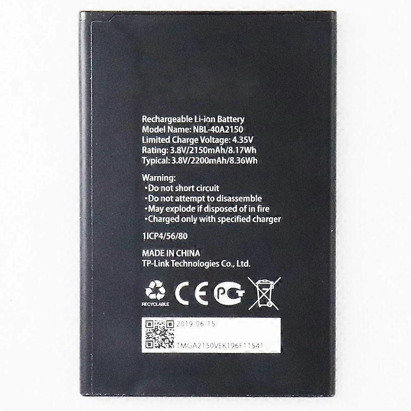 For TP-LINK Neffos C5 Plus 3.70V 2150mAh Li-ion Battery Assembly Part (Encode: NBL-40A2150)