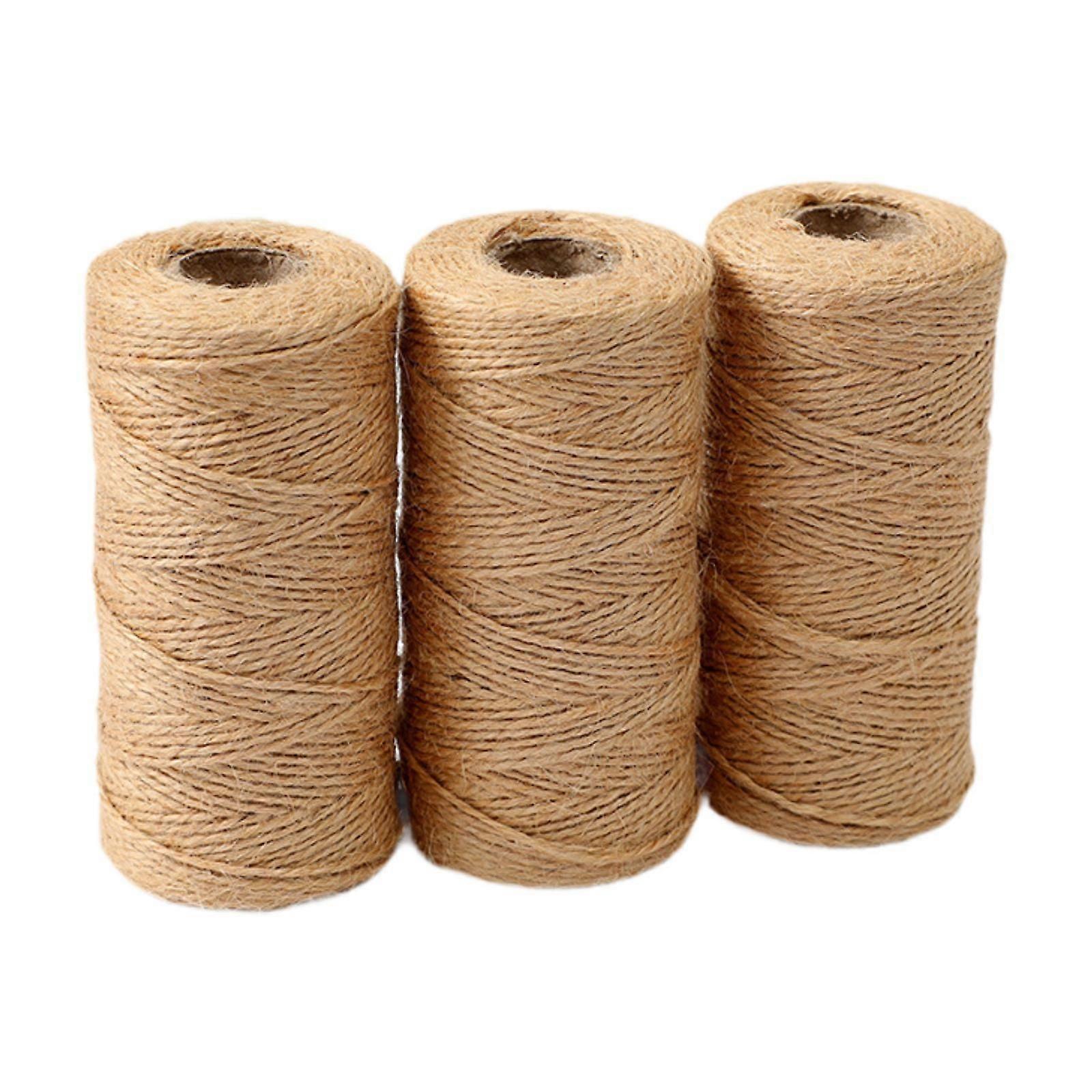 3Pcs Jute Twines Rustic Cords for Cat Scratching Post Packing Climbing Plant