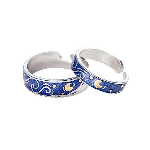 [På stedet]2 stk Solmåne Matchende Parringe Sæt til Kvinder Simpel Romantisk Åben Justerbar Ring Venskab Elsker Smykker Gave