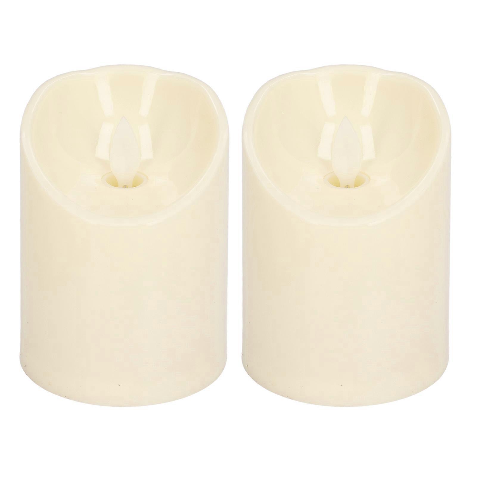 2Pcs Battery-Powered LED Electronic Flameless Plastic Simulation Candle Light