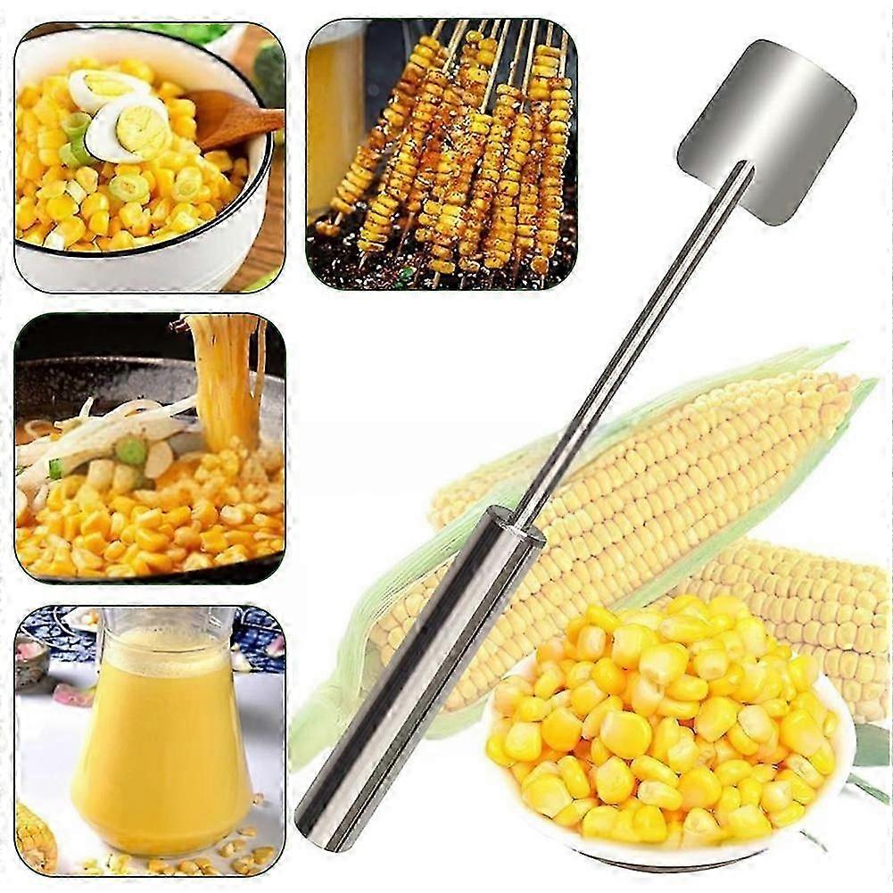 Corn Peeler with Long Handle Quick Corn Kernel Cutter Tool for BBQ