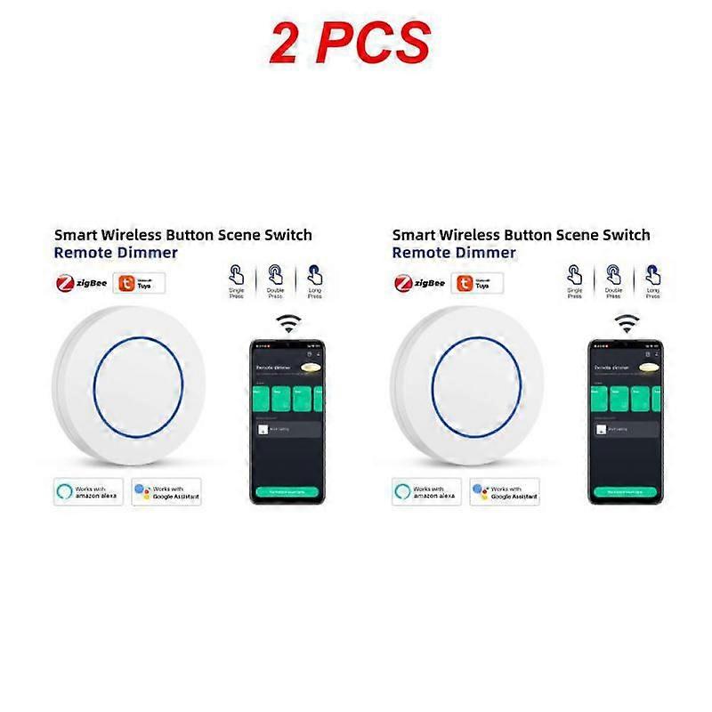 Tuya Zigbee Smart Button Switch Wireless Intelligence Scene Switch Automation Scenario Controller Support Alexa