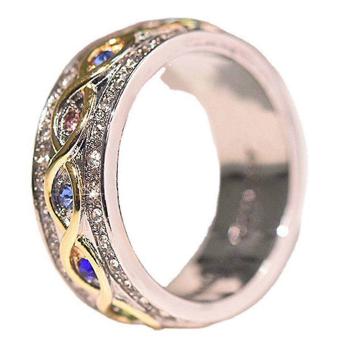 Diamond Double-color Ring Forever Family Caibao Ring