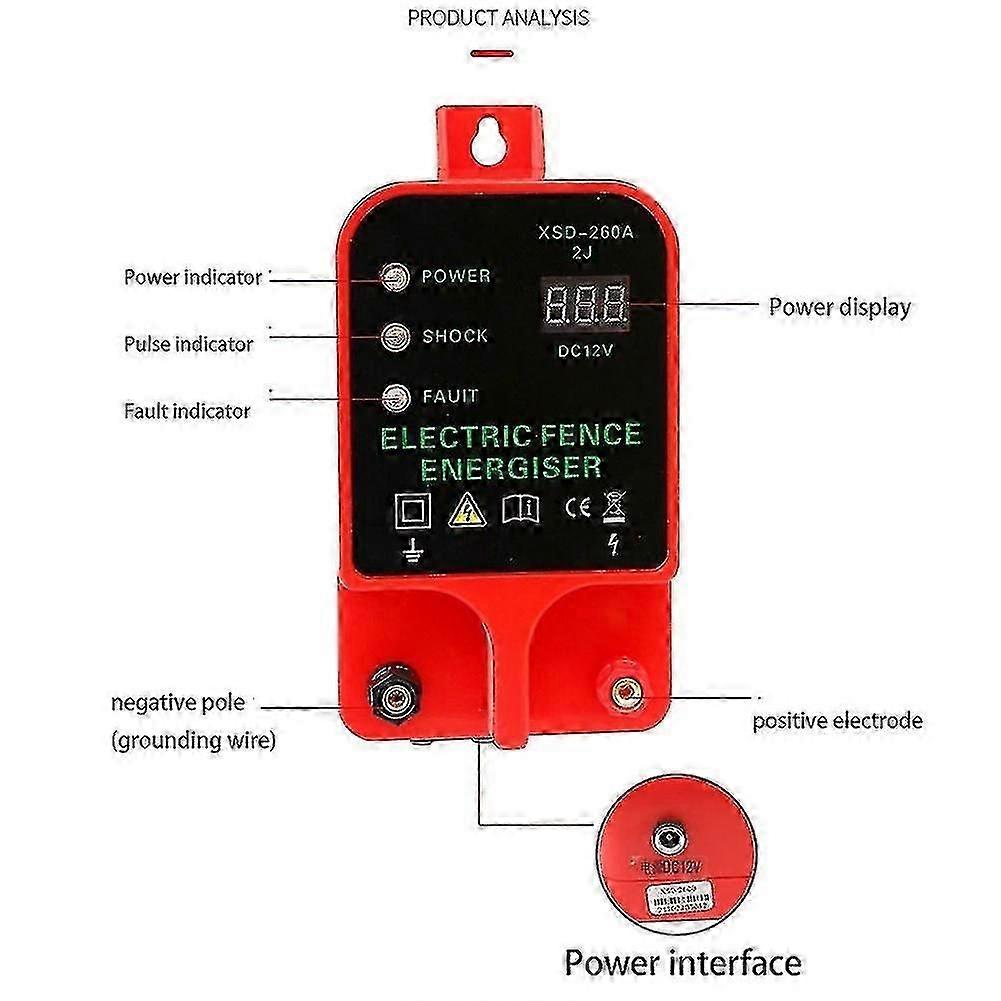 Electric Fence 10km High Volta Pulse Highdecibel Alarm Lcd Displ