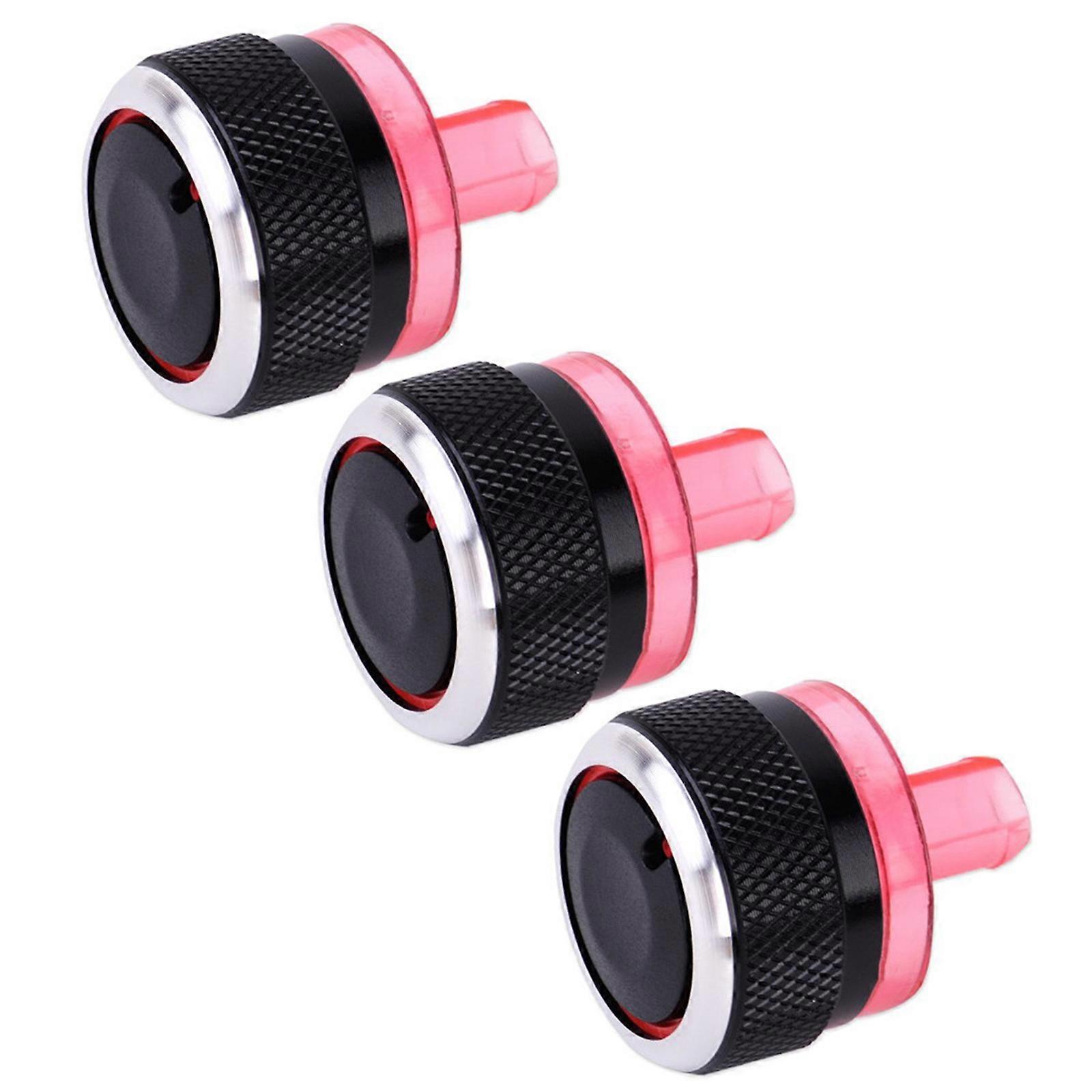3x Auto Air Conditioning Knobs Button Temperature & Fan Speed Adjusters Efficient Temperature Management For 206 207 Car  Black