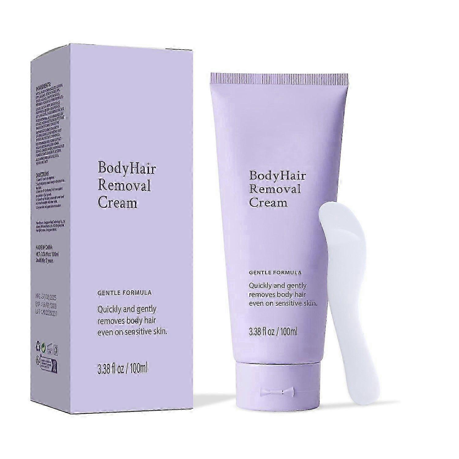 Body Hair Removal Cream with Spatula Applicator, Gentle Formula, Safe for Sensitive Skin, Painless Hair Removal for Arm, Leg, Axillary, Bikini Area, W