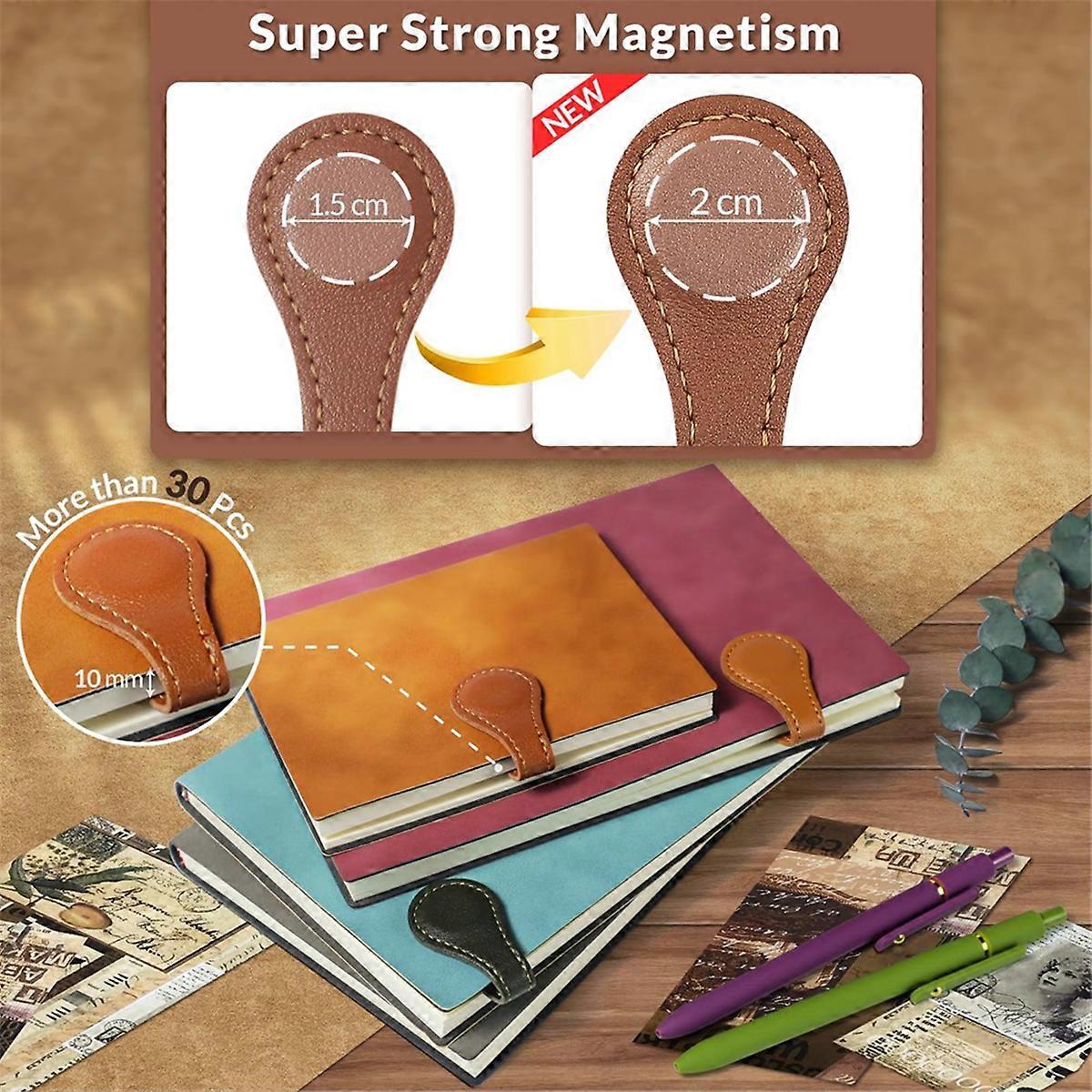 4 PCS Magnetic Leather Bookmarks for Reading Women, Timeless Magnetic Book Marks for Reading Men, Book Lovers