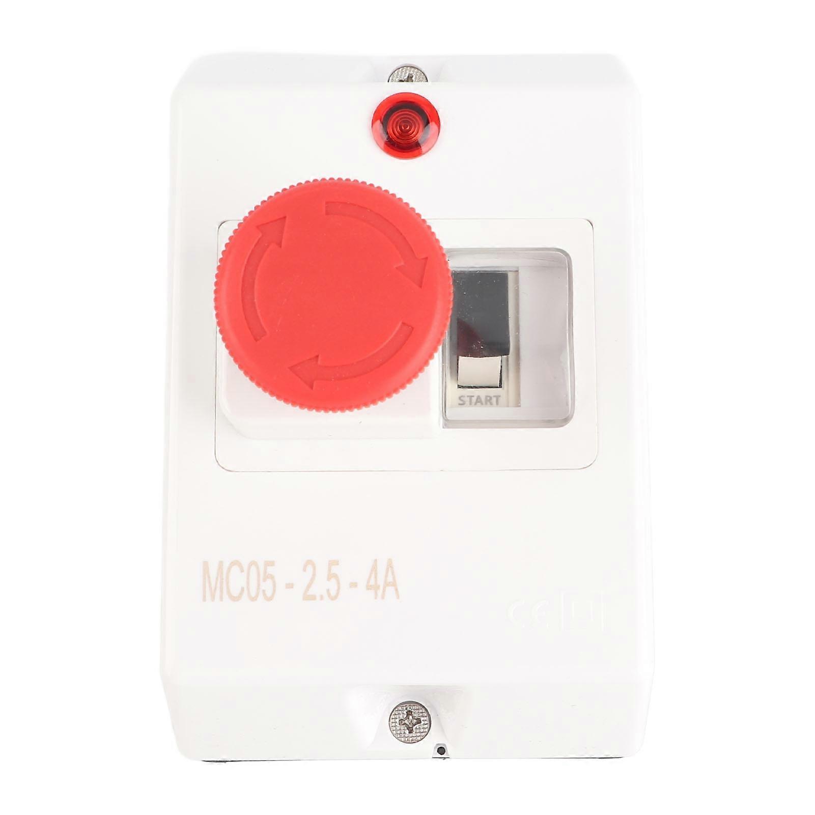 Waterproof Motor Protector Circuit Breaker with Emergency Stop Knob and Signal Lamp 2.5-4A for 230-690V Industrial Control Systems