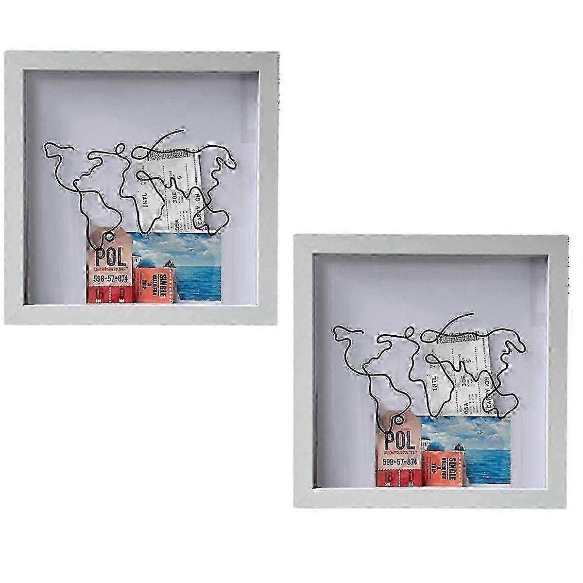 2Pcs Adventure Archive Box,Keepsake Collector Box,Ticket Shadow Box,Storage Box for Tickets,Postcar