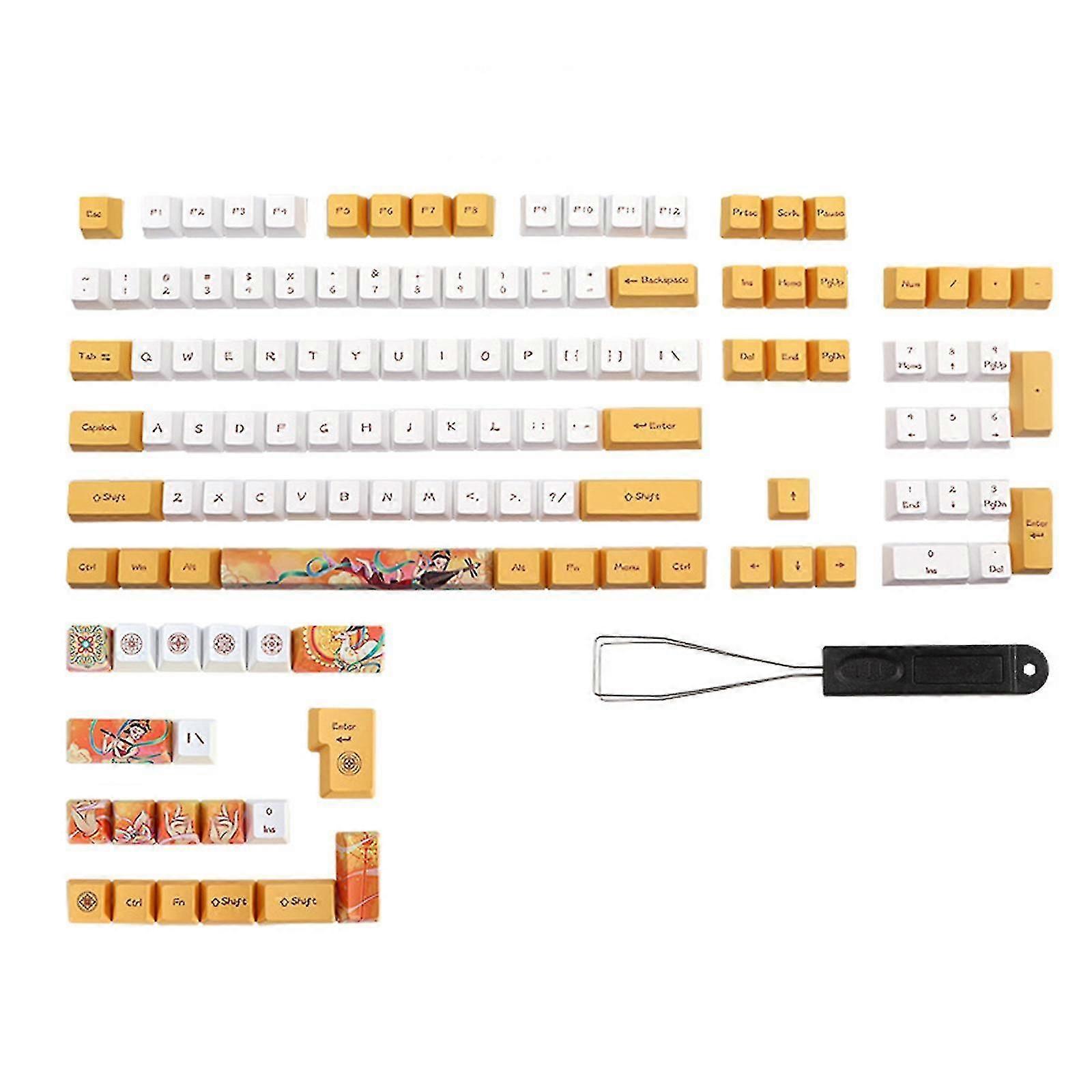 Oem Profile Pbt Keycaps Dunhuang 124 Kecaps For Mechanical Keyboard Dye Subb