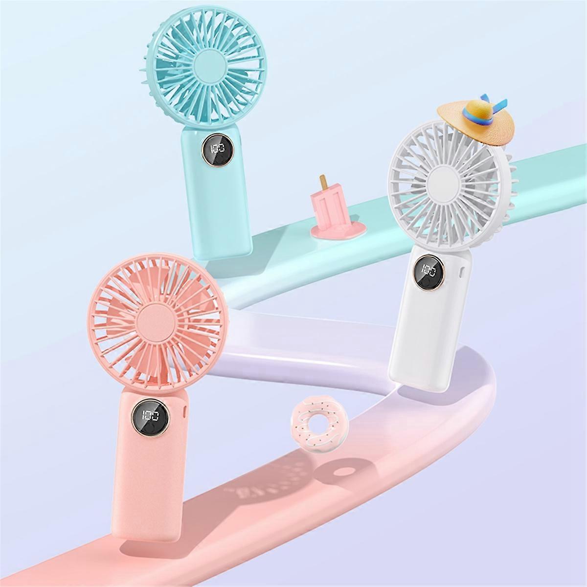 V12 Handheld Fan for Students Adults Fan,Pink