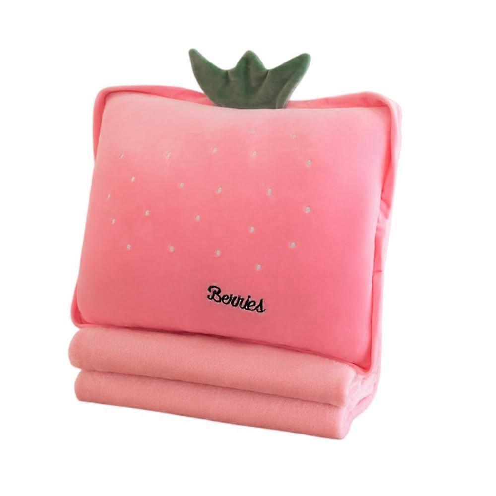 Plush Hugging Stuffed Fruit Travel Blanket and Pillow Set, 15-Inch Soft Travel Accessory for Kids and Adults