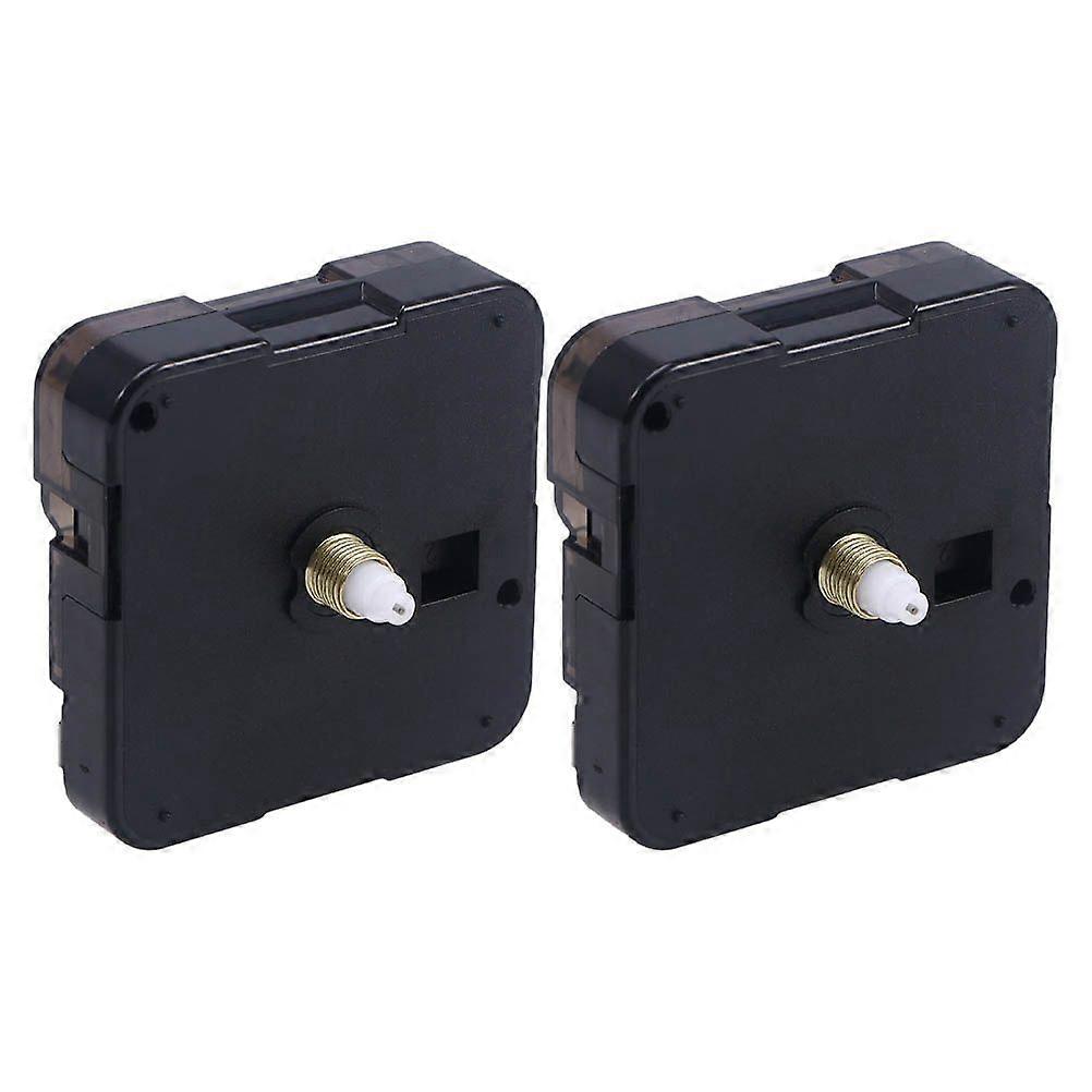 2Pcs Quartz Clock Movement Second-leaping Clock Mechanism without Battery Time Keeper DIY Accessories (Black)