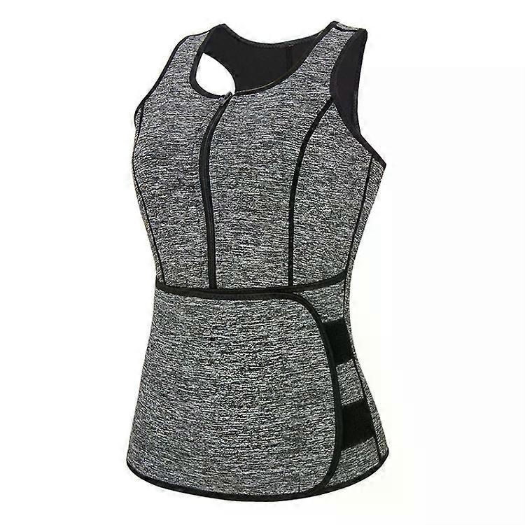 Neoprene Women’s Sport Body Shaper Vest-Waist Corset,L Grey-Grey,L