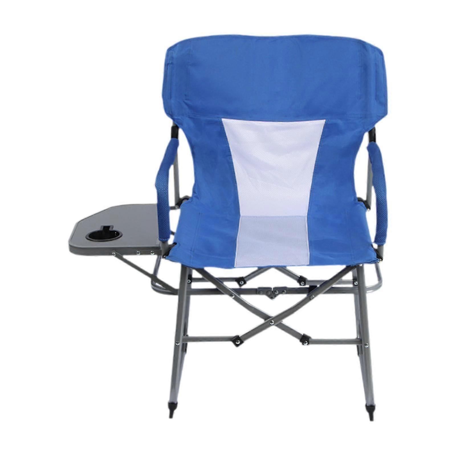 Camping Directors Chair Compact with Side Table for Beach Picnic Backpacking Blue