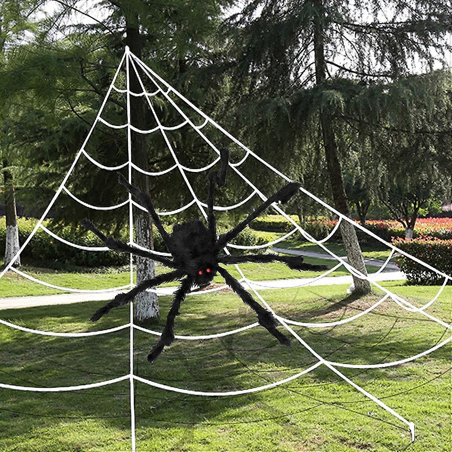 Halloween Spider Set, Super Stretch Cobweb, Easy Installation Storage, Perfect for Parties, Durable Polyester Thread For Outdoor Indoor Decoration