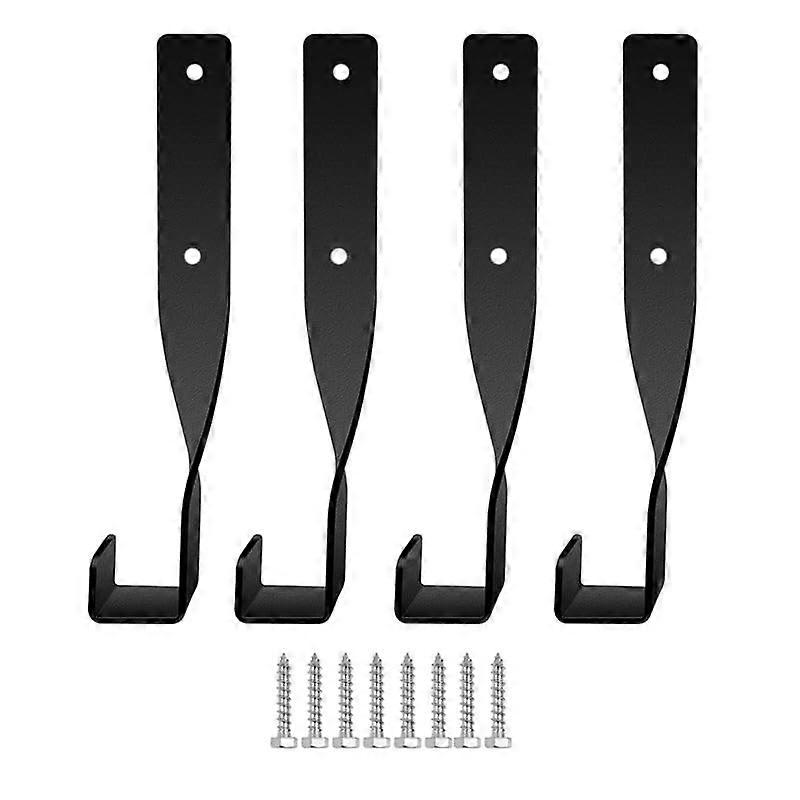 4 PCS Chaaw Holder Wall Mount for Garage Wall Storage Hooks Black