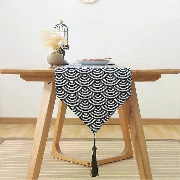Cotton Linen Tablecloth-Retro Design,30x180cm,Scale