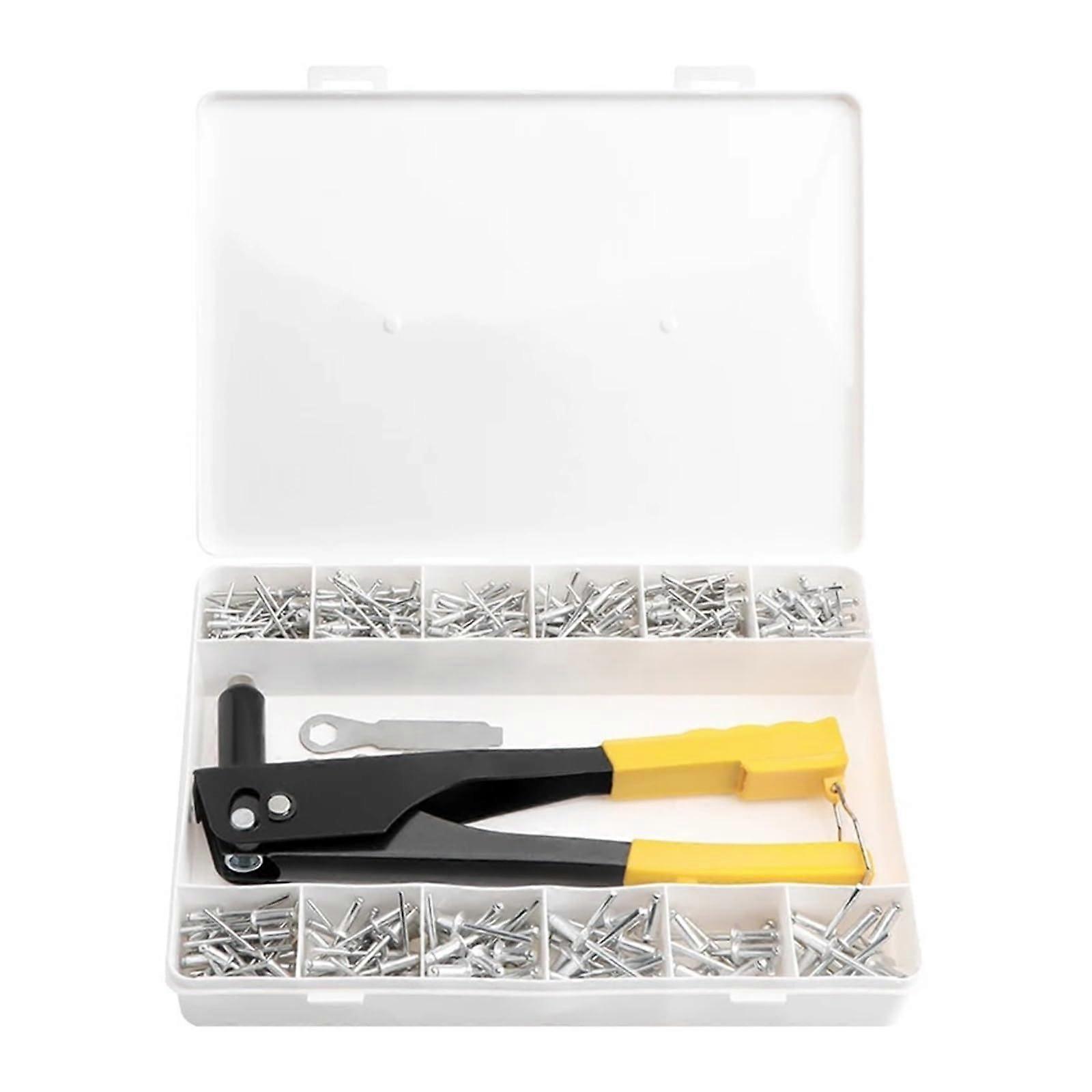 Rivets 380pcs 3.2mm Blind Rivets Kit with Attached Heads and Anti-Slip Hand Tools for Repair and Installation