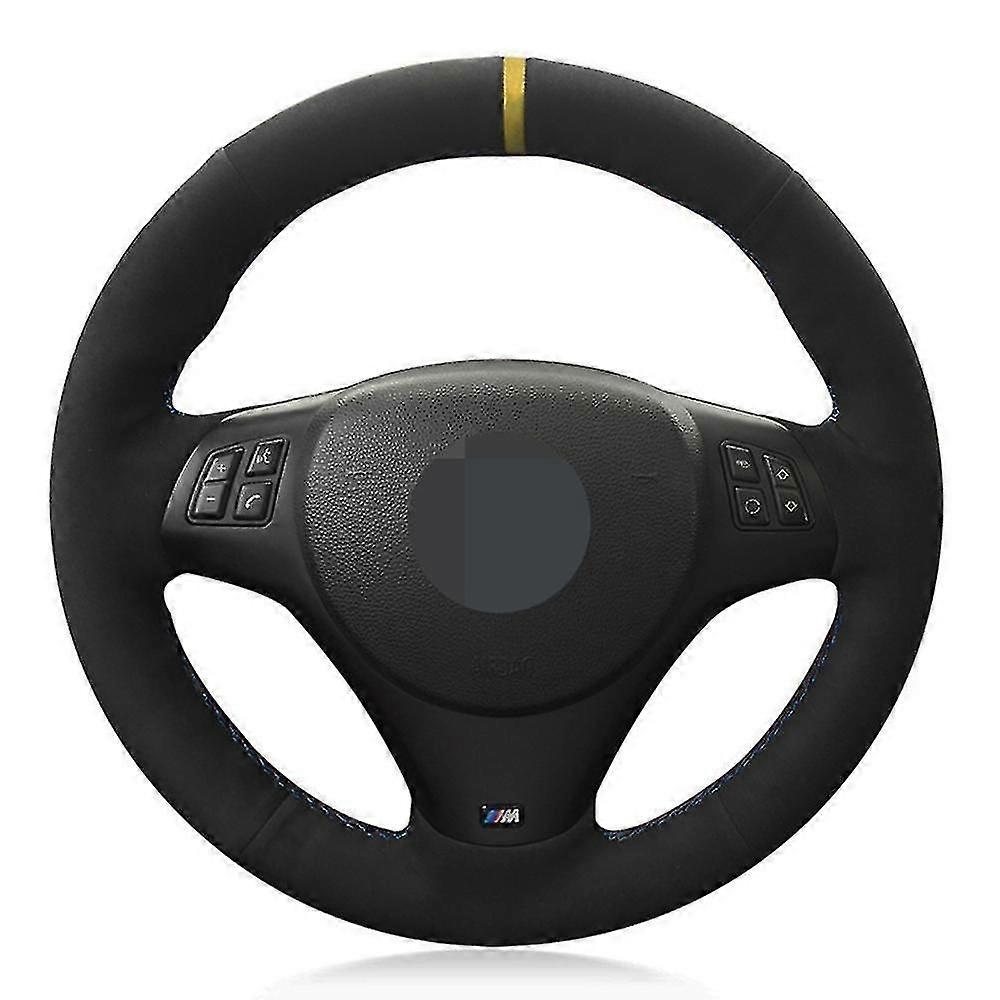 Auto Volant Cover Diy Black Pravá kůže semiš pro BMW M Sport M3 E90 E91 E92 E93 E87 E81 E82 E88 X1 E84