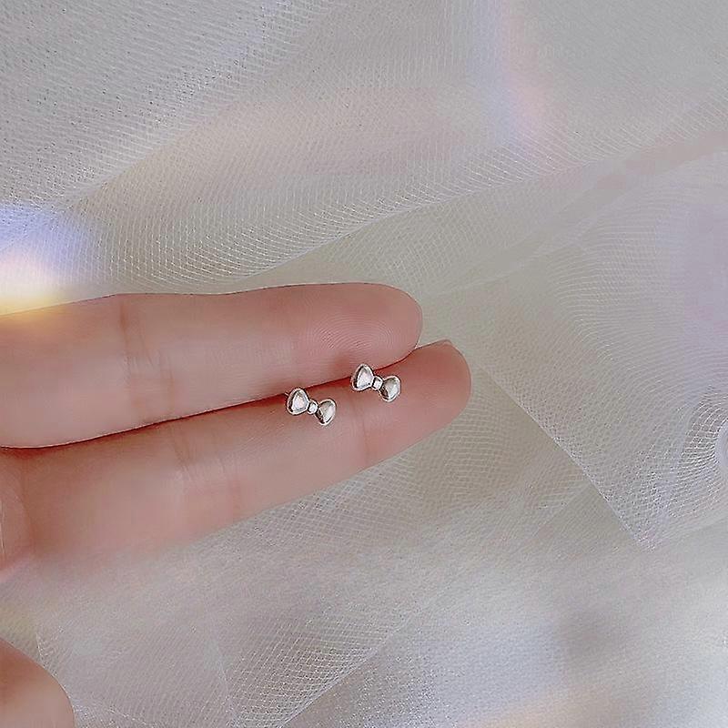 Bow Stud Earrings Temperament Korean Version Earrings Simple and Small Chinese New Year Design Earrings