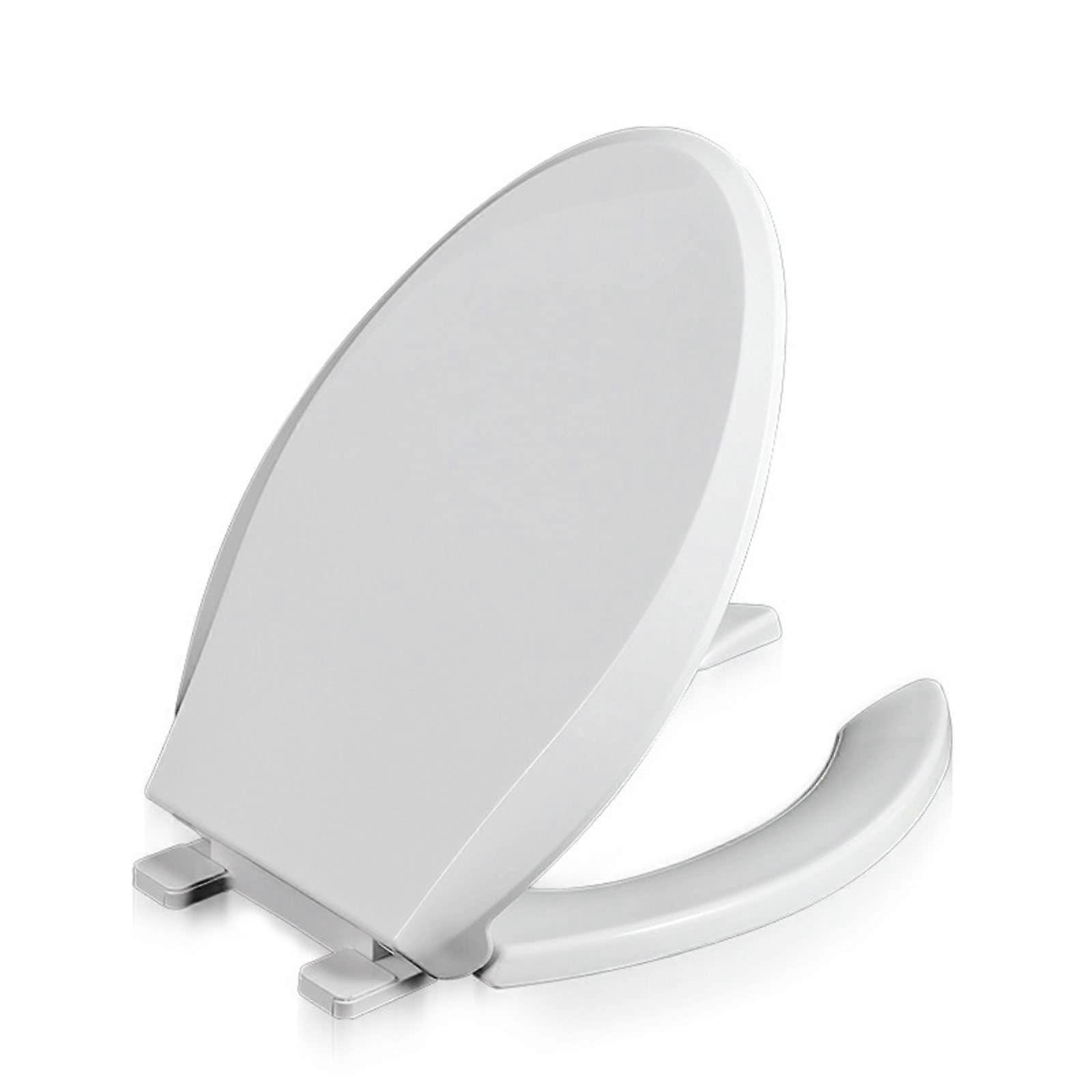 Long toilet seat slowly close, open front, pp, easy tallation and clean, oval, white