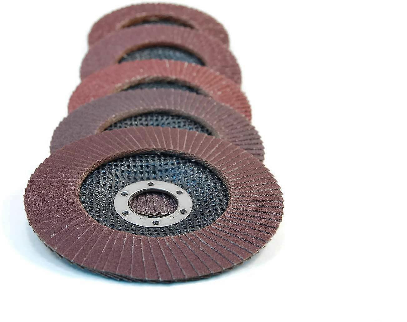 5pc 4.5' Flap Grinding Disc Assorted Pack (40, 60, 80, 120, 180 Grit)