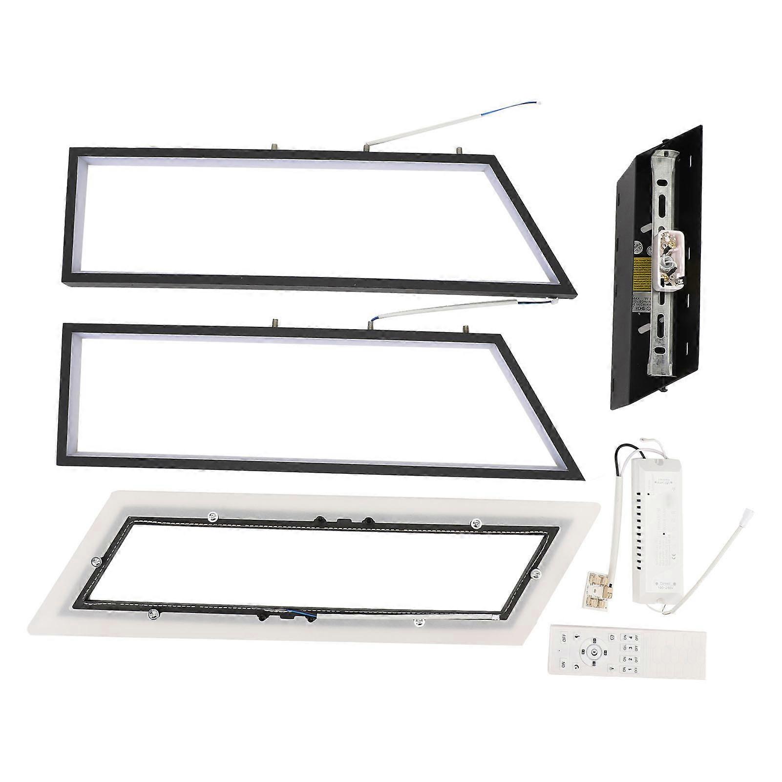 Modern LED Light Memory Function Stepless Dimmable Rectangle Geometrical Flush Mount Ceiling Lamp for Bedroom Living Room