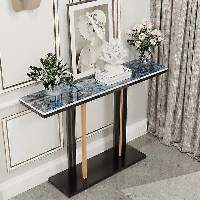 Delicate Texture Marble Console Table Narrow Long Sofa Table Hall Display Stand