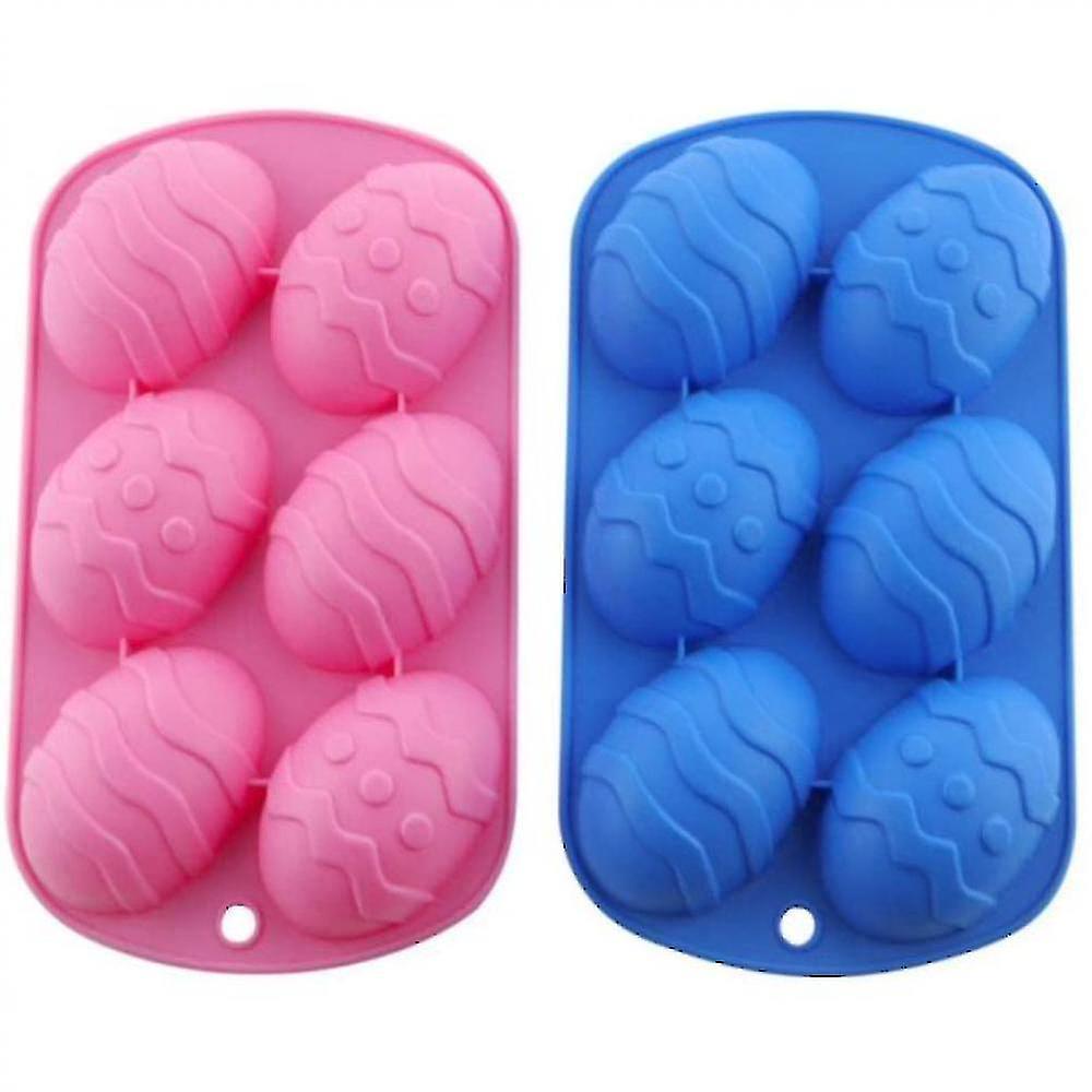 Silicone Cake Mold, Silicone Easter Mold, 2pcs 6 Cavity Egg Chocolate Mold, Easter Chocolate Mold